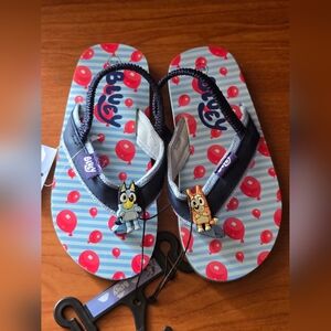 Bluey Toddler Boy Flip Flops with Heel Strap Size 9/10 NWT
